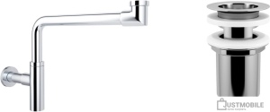 Сифон Wellsee Drainage System 182124004 (сифон, выпуск, хром)