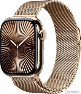 Умные часы Apple Watch Series 10 LTE 42 мм (титановый корпус, золотистый/золотистый, миланская петля)