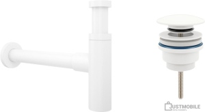 Сифон Wellsee Drainage System 182123003 (сифон, донный клапан, матовый белый)