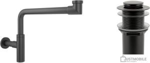 Сифон Wellsee Drainage System 182125002 (сифон, донный клапан, матовый черный)