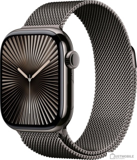 Умные часы Apple Watch Series 10 LTE 42 мм (титановый корпус, черный/сланец, миланская петля)